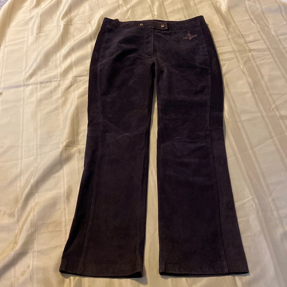 Baby Phat Vintage Y2K Dark Brown Suede Leather Pants size 11/12